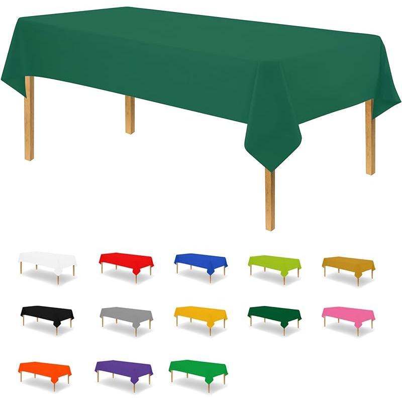 White Disposable Plastic Tablecloth for Rectangle Tables (12 Pack ...