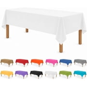 White Disposable Plastic Tablecloth for Rectangle Tables 12 Pack Table Cloths Parties, Events & Weddings, Indoors Outdoors, 54 x 108 inches, Cover