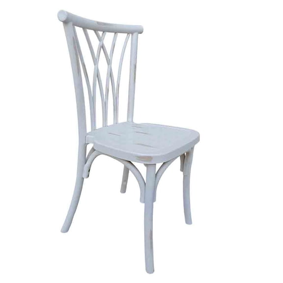 White Distressed Steel Skeletonâ„¢ Willow Chair by Chivari