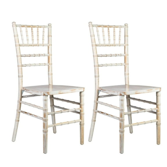 White Distressed ToughWood Chiavari Chair, 2 Chair Bundle by Chivari