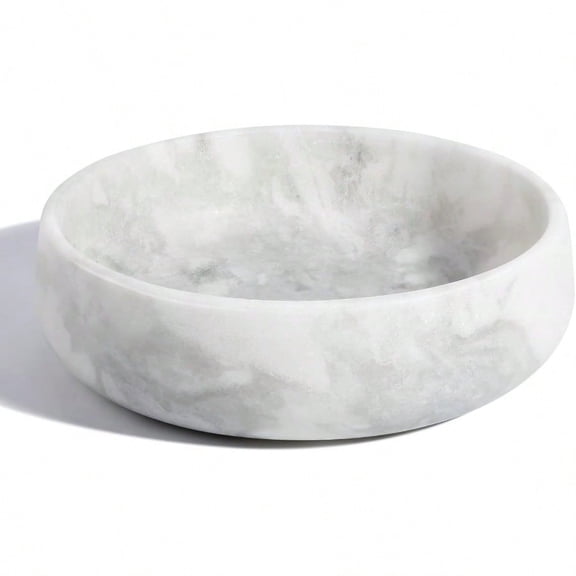 White Dog Bowl Marble Dog Food Bowl NonSlip Water Dish Large Heavy Duty Pet Bowl for Large Dogs African Natural Marble Holds 6 Cups 6lbs