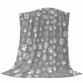 thumbnail image 1 of White Dog Claws Throw Flannel Blanket Gray Background Funny Animal Pattern Super Soft Cozy Bed Blanket, Lightweight Plush Fuzzy Bed Throw for Bedroom Sofa Couch Living Room 30x40In,, 1 of 9