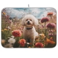thumbnail image 1 of White Dog Flowers Dish Drying Mat Dish Drainer Rack Mats Water Absorbent Non-Slip Easy Clean Heat Resistant for Kitchen Counter, 1 of 8