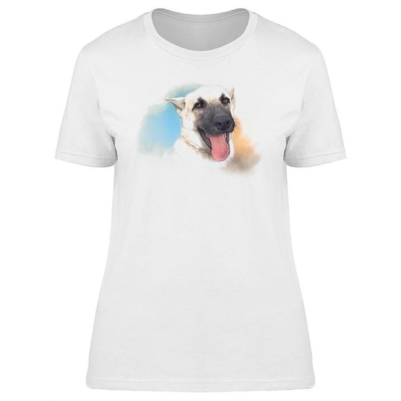 White Dog Graphic T-Shirt Women -Image by Shutterstock, Female Small