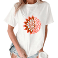 thumbnail image 1 of White Dog Mama Coral Sunflower Heart Paw Print Tshirt Graphic Tees Shirts Mother's Day Pet Lover Classic S-5XL Tops, 1 of 5