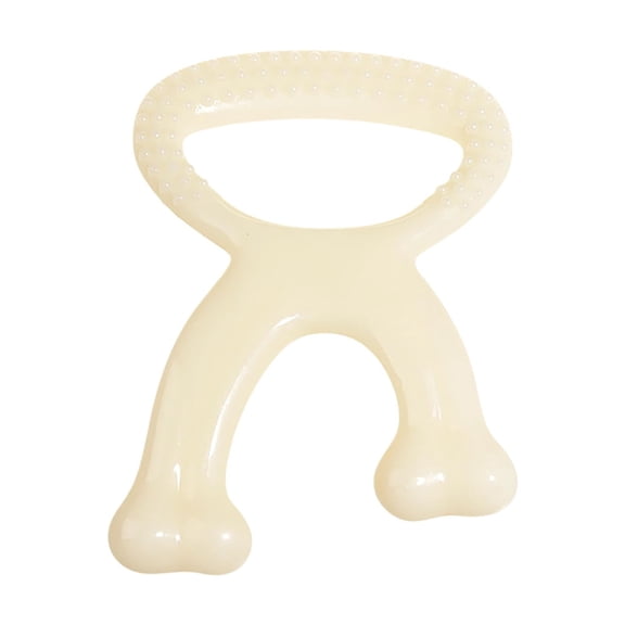 White Dog Molar Chew Toy Beef Bone Shape Pet Teeth Cleaning Stick Interactive Throw Fetch Play Durable Fun