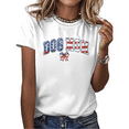 thumbnail image 1 of White Dog Mom American Flag Bow Patriotic Coquette Varsity Letter 4th of July Dog Lover Pet Owner Gift Tshirt Graphic Tees Shirts Tops S-5XL, 1 of 5