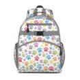 thumbnail image 1 of White Dog Paw Footprint Backpack for School,Cute School Bag,Schoolbag with Adjustable Shoulder Straps & Padded Back,15.25"x11.5"x5.25", 1 of 6