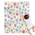 thumbnail image 1 of White Dog Paw Footprint Blanket,Comfortable Soft Flannel Throw Blanket,All Season,Warm Lightweight Blankets for Sofa Bed Couch Living Room Chair,30"x40"(80x100cm), 1 of 4