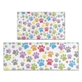 thumbnail image 1 of White Dog Paw Footprint Kitchen Rugs Sets Of 2,Anti Fatigue Kitchen Mat Rugs Non Slip Washable,Decorative Kitchen Floor Mats for Kitchen,Sink,Laundry,17"x30"+17"x47", 1 of 7