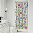 thumbnail image 1 of White Dog Paw Footprint Shower Curtain 36"x72" ,Bathroom Decorative Shower Curtains Set with 12 Hooks,Modern Waterproof Washable Shower Curtain, 1 of 6