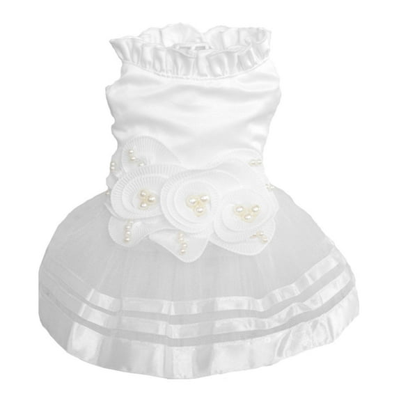 White Dog Wedding Dress Bridal Wedding Party Costume Puppy Princess Dresses for Small Dogs Luxury Dog Clothes