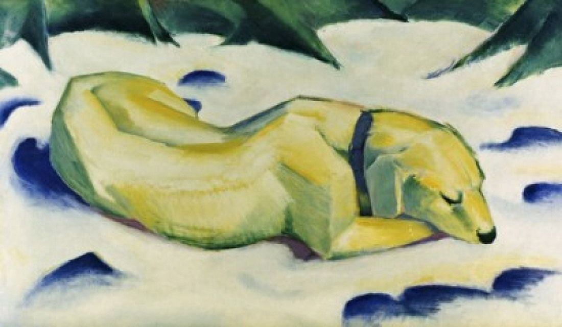 White Dog (WeiÔø?er Hund) 1911 Franz Marc (1880-1916 German) Oil on Canvas Canvas Art - Franz Marc (18 x 24)