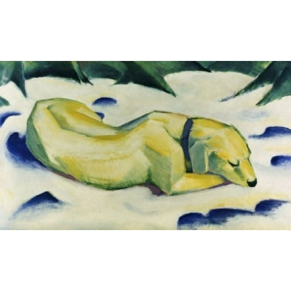White Dog , (Wei?er Hund) , 1911 , Franz Marc (1880-1916/ German), Oil on Canvas Poster Print (24 x 36)