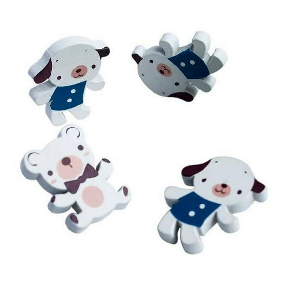 White Dog and Bear - Brooch - Brooch Pin - Animal Pin Brooch (Set of 4)