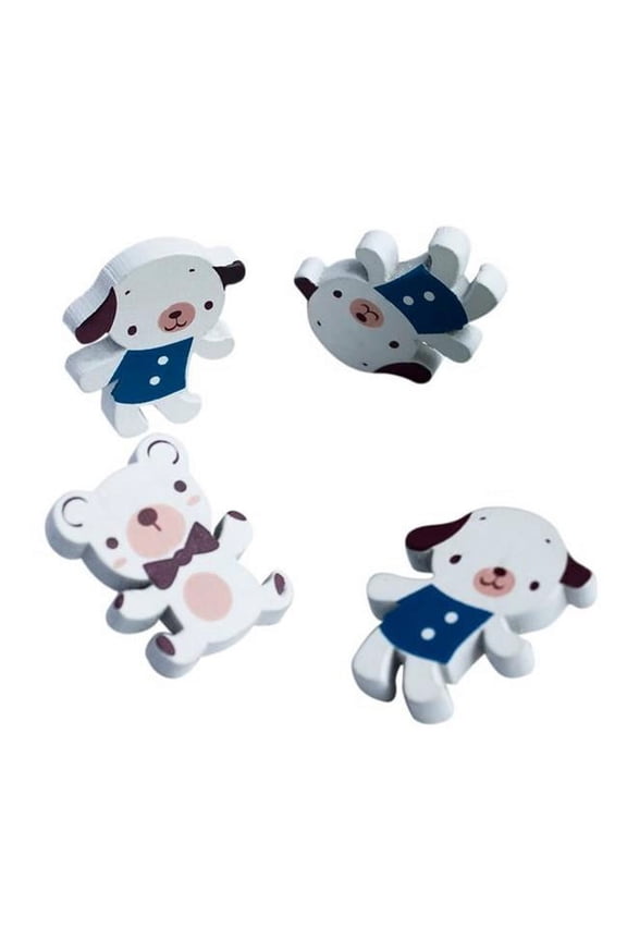 White Dog and Bear - Brooch - Brooch Pin - Animal Pin Brooch (Set of 4)
