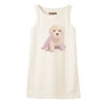 thumbnail image 1 of White Dog hand painted watercolor Printed Linen Mini Shift Dress WDS_01 20, 1 of 1