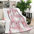 thumbnail image 1 of White Dogs and Flowers Blanket,Comfortable Soft Flannel Throw Blanket,All Season,Warm Lightweight Blankets for Sofa Bed Couch Living Room Chair,50"x60"(130x150cm), 1 of 4