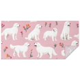 thumbnail image 1 of White Dogs and Pioneer Flower Rectangle Tablecloth 60"x120",Waterproof Polyester Rectangle Table Cloth, Wipeable Spillproof Polyester Tablecloth for Dining, Camping, Indoor and Outdoor, 1 of 6