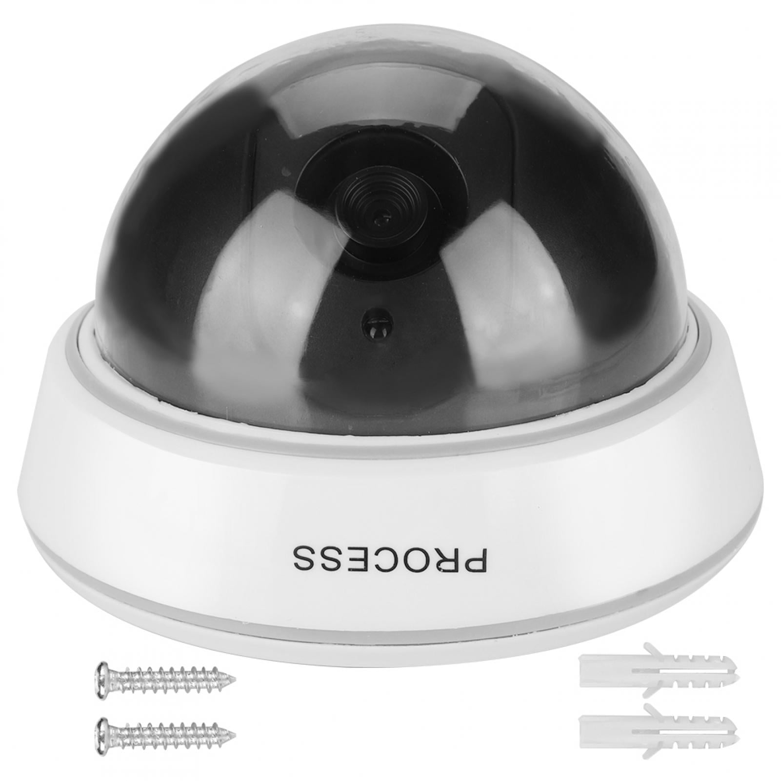 White Dome Dummy Home Security Surveillance Camera with Simulated IR