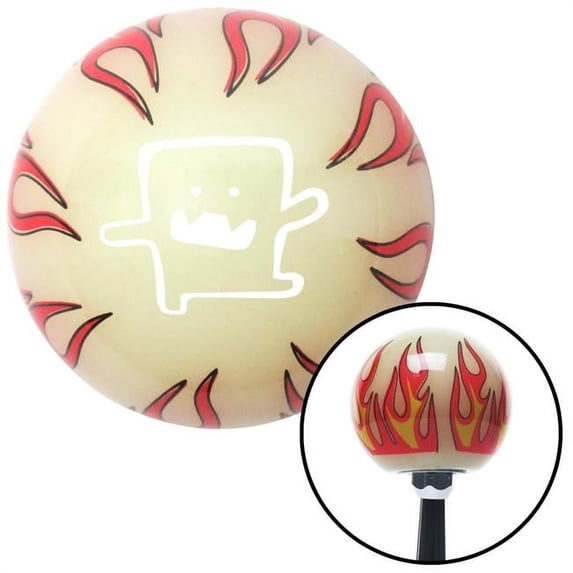 White Domo Dancing Ivory Flame Shift Knob with M16 x 1.5 Insert Shifter Auto Manual Brody