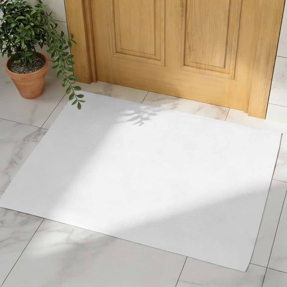 White Door Mat, Non Slip Bathroom Rugs, Modern Simple White Backdrop Absorbent Floor Mats, Washable Runner Rug Indoor Doormat for Front Door Entrance, Patio, Garage 16"x24"