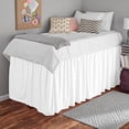 thumbnail image 1 of White Dorm Bed Skirt, 100% Microfiber Fabric, Super Soft and Luxury, Ruffled Dorm Bed Skirt, 36" Drop, Twin XL Size, White Solid., 1 of 4