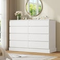 thumbnail image 1 of White Dresser with 8 Drawers for Bedroom Wide Chest of Drawers for Living Room, Large Capacity Clothing Storage Cabinet, 51.5''W Wooden Dresser for Entryway, 1 of 8