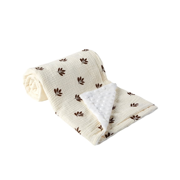 White Double Layer Gauze Blanket For Kids, Soft & Warm Comfort Security Throw, Striped Design For Nap, Travel, Couch, Machine Washable