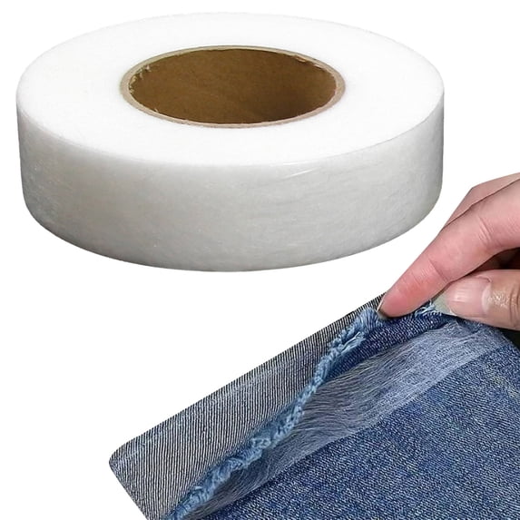 White Double-Sided Fabric Hemming Tape, No Sewing & No Ironing Adhesive Cloth Tape for Pants Clothes Folded Edge, Strong Sticky Fabric Bonding Tape for Hemming and DIY Crafts, 1 Roll 70 Yards