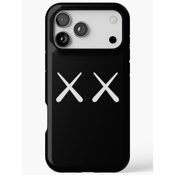 White Double X Symbol Tough Case for Apple iPhone, Polycarbonate Shell with TPU Liner