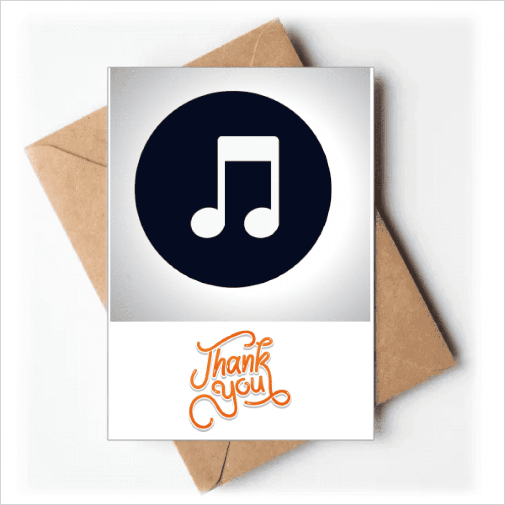 White Doubled-quaver Music Notes Thank You Cards Envelopes Blank Note