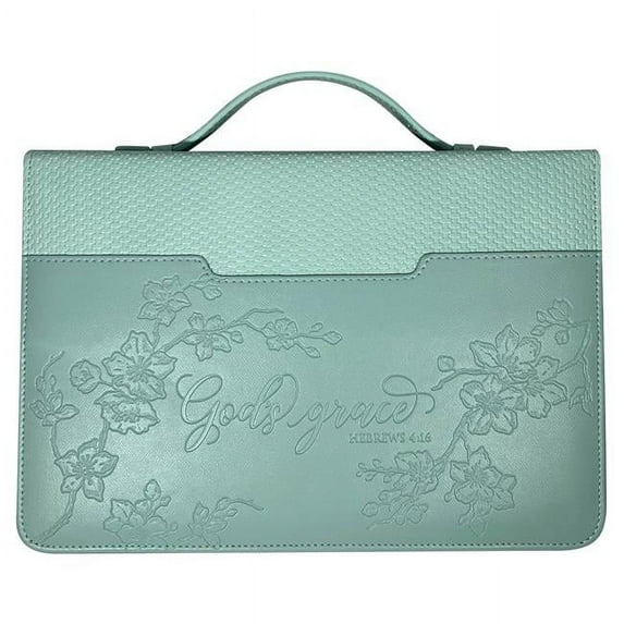 White Dove Designs 205639 Debossed with Weave Pattern Bible Cover - Gods Grace, Mint - Extra Large
