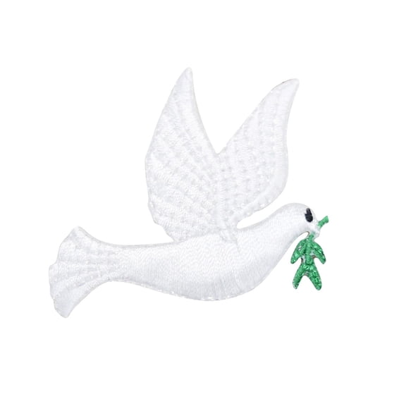 White Dove - Facing Right - Peace - Iron on Applique/Embroidered Patch