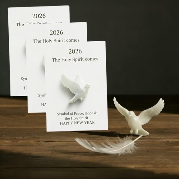White Dove Figurine - Holy Spirit & Peace Symbol, Christian Resin Sculpture with Blessing Card, Gift for Confirmation, Baptism, Easter, Christmas, Home & Office Decor(XX-3PCS)