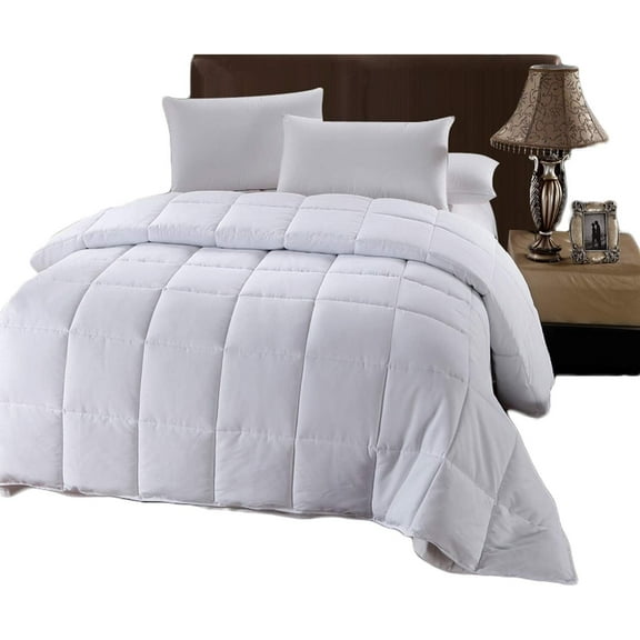 White Down Alternative King Comforter with Corner Tabs - Hypoallergenic All-Season Plush Hotel Style Comforter, Duvet Insert Oversized King 110x98