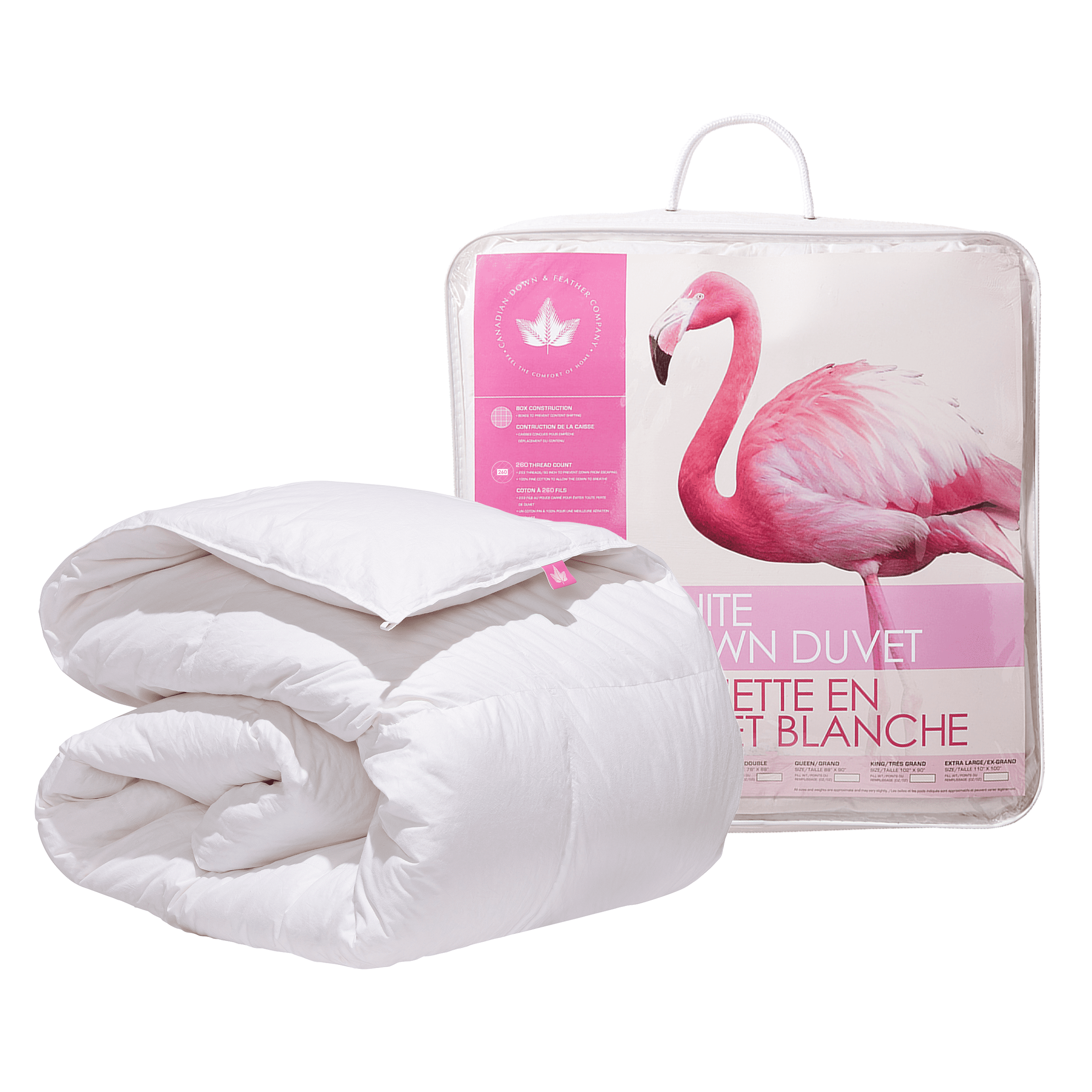 White Cotton Summer Weight Queen Down Comforter