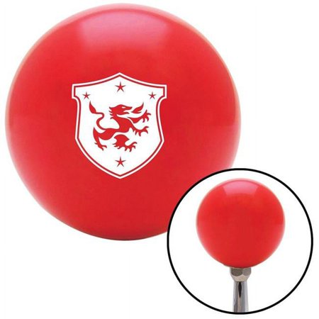 White Dragon Crest Red Shift Knob with M16 x 1.5 Insert Shifter Auto Manual Custom