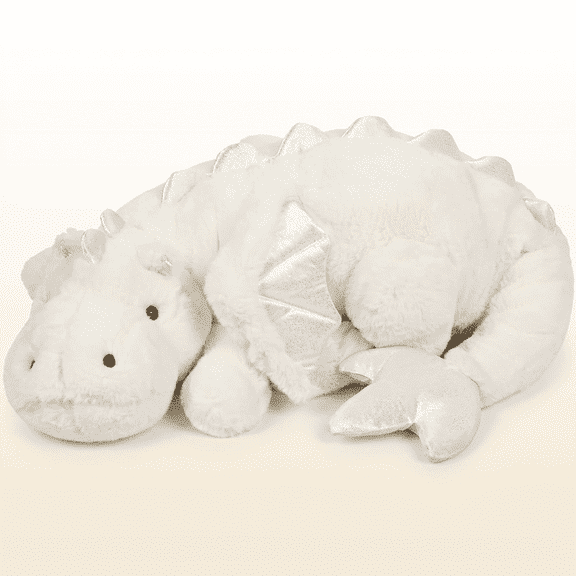 White Dragon Plush Pillow, 51in Soft Stuffed Animal Cuddle Pillow for Kids and Adults, Cute Decorative Pillow for Bedroom and Living Room