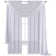 thumbnail image 1 of White Drape/Panels/Scarves/Treatment Beautiful Sheer Voile Window Elegance Curtains Scarf for Bedroom & Kitchen Fully Stitched and Hemmed 84 inch size, 3 piece set, 1 of 3