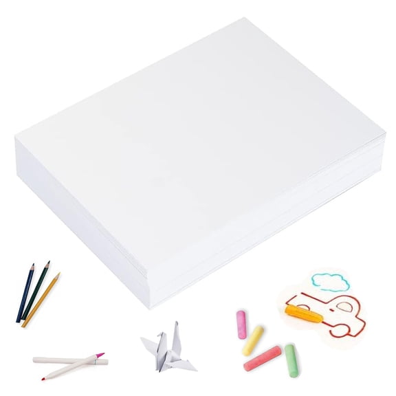 Premium 9"x12" White Art Paper 100 Sheets, Multi-Purpose Sketch Pad for Coloring Crafting Wrapping, Art Class Essential, White