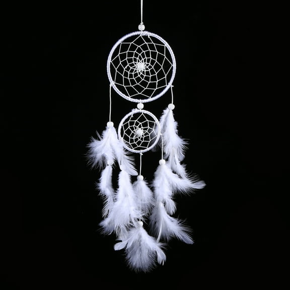 White Dreamcatcher, Dream Catcher Wind Chimes Indian Style Beads Feather Pendant Home Wall Window Decor for Bedroom Dorm Room Girls Kids Nursery