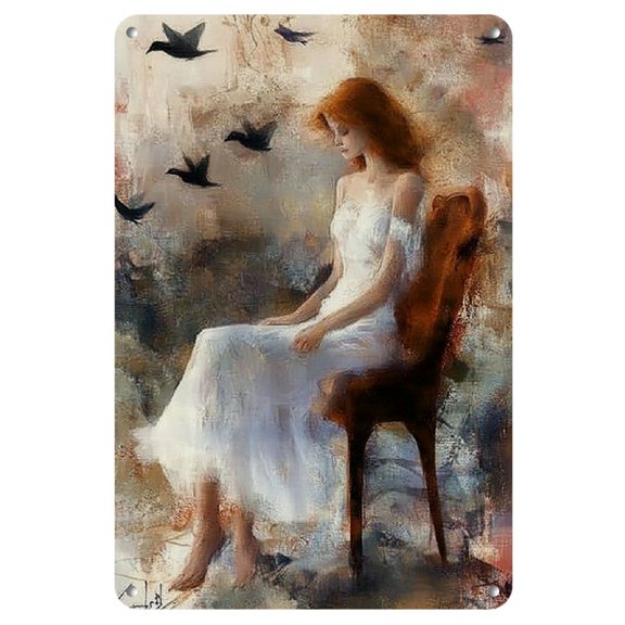 White Dreams" Frameless Iron Wall Art, 8x12 inches - Perfect for Home Decor & Gifts