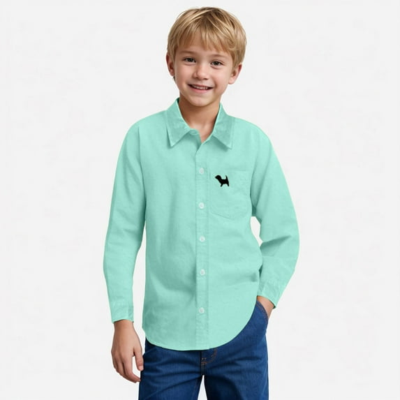 White Dress Shirt Toddler Girl Boys' Hawaiian Shirts Short Sleeve, Tropical Button-Down Shirts for Youth Kids 5-14 Years Summer Vacation Beach Swim Gradient Color