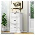 White Dresser with 5 Drawers, Vertical Storage Dresser for Bedroom