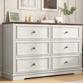 thumbnail image 1 of IDEALSOUL White Dresser 6 Drawer Dresser for bedroom, Wood Storage Cabinet for Living Room, 1 of 13