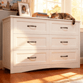 thumbnail image 1 of Dresser for Bedroom, Lofka 6 Drawer Dresser with Metal Handle, Chest of Drawers for Living Room, 1 of 10