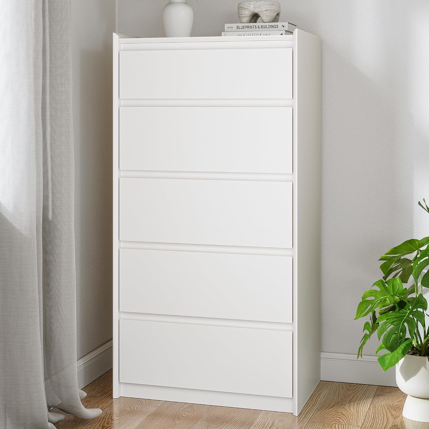 White Tall Dresser, 5 Drawer Dresser for Bedroom, Wood Chest of Drawers, Modern Storage Cabinet for Living Room - Walmart.com White Tall Dresser, 5 Drawer Dresser for Bedroom, Wood Chest of Drawers, Modern Storage Cabinet for Living Room - Walmart.com