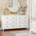 thumbnail image 1 of White Dresser with 6 Drawer Modern Large Storage Cabinet Chest of Drawers for Bedroom Living Room, 1 of 9