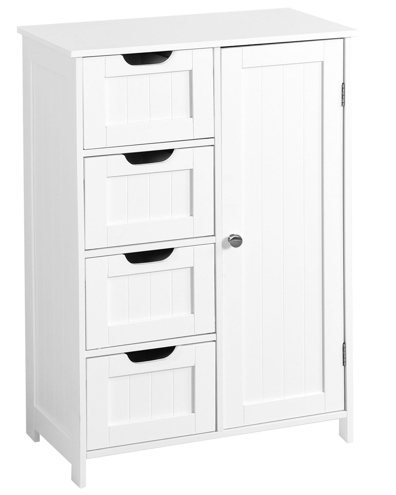 White Dressers for Bedroom, 4Drawer Wood Chest of Drawers, Modern